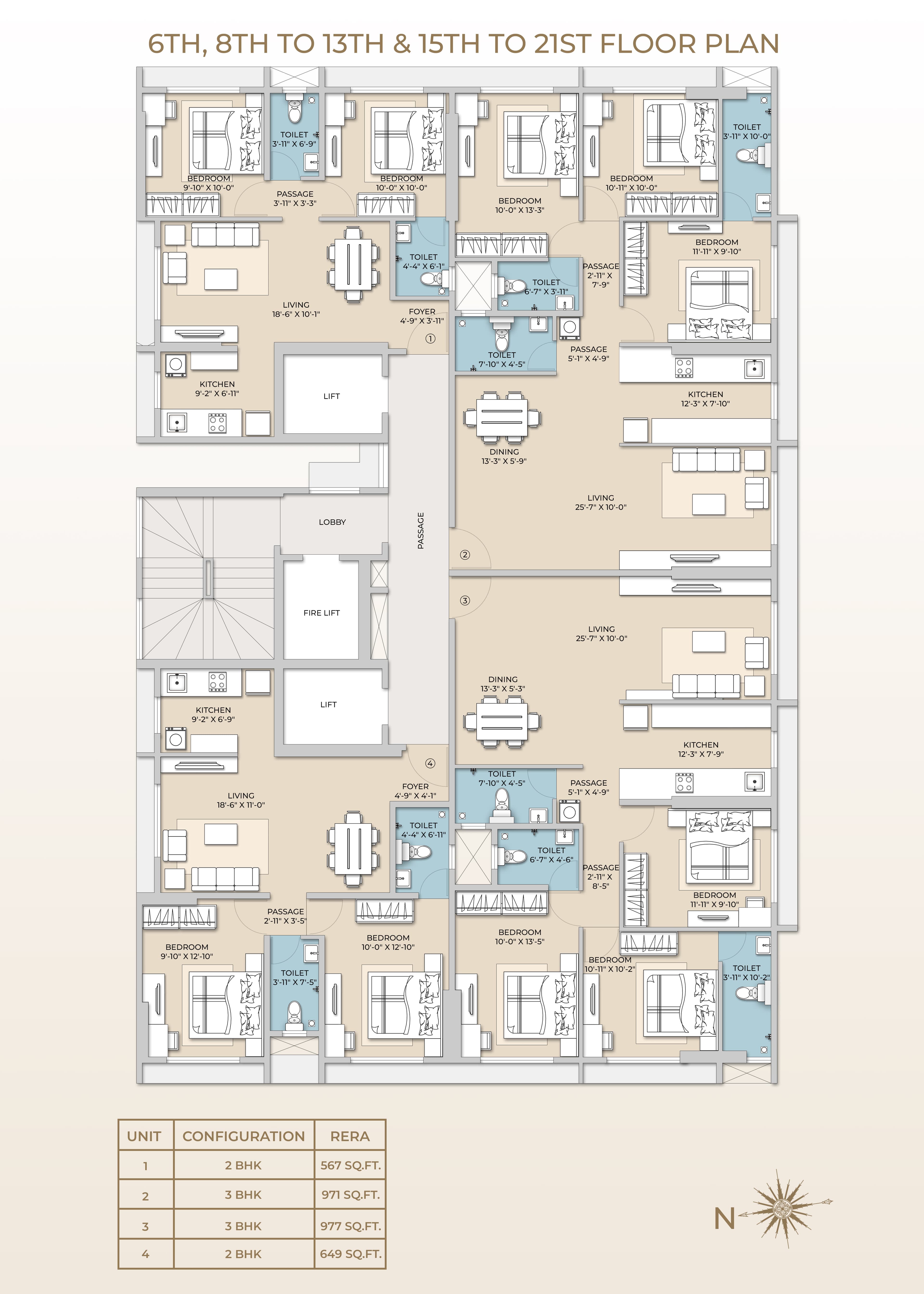 4th to 6th floor plan